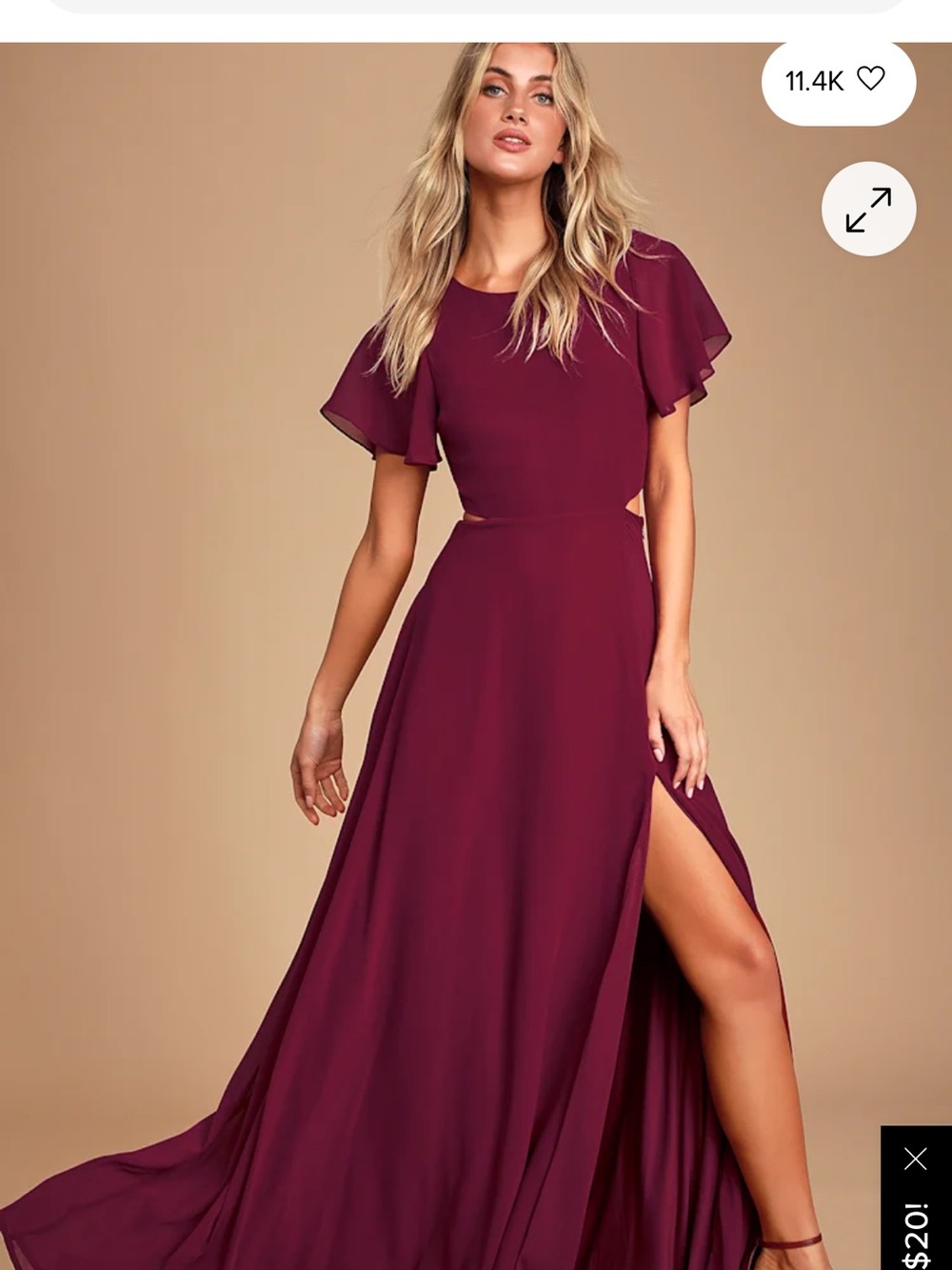 Lulus Garden Bliss Burgundy Cutout Maxi Dress